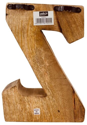 Lettre géométrique en bois sculptée à la main Z 3