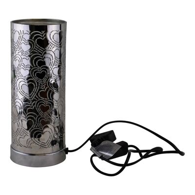 Lámpara LED con diseño de corazón que cambia de color y difusor de aroma en plata