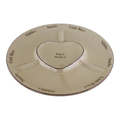 Heart Range Grande Assiette Ronde Snack & Dip 30cm