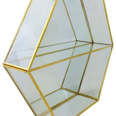 Hexagonal Mirror Shelf Unit 29cm