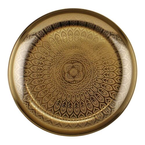 Kasbah Design Decorative Gold Metal Tray