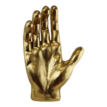 Grand ornement de main décoratif doré 1