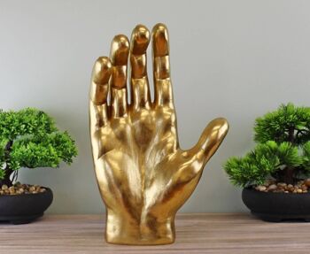 Grand ornement de main décoratif doré 3