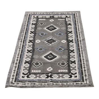 Grand tapis gris à motifs et tufté, 70 x 140 cm 1