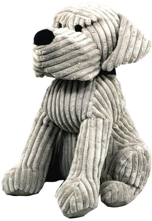 Large Grey Ribbed Dog Doorstop