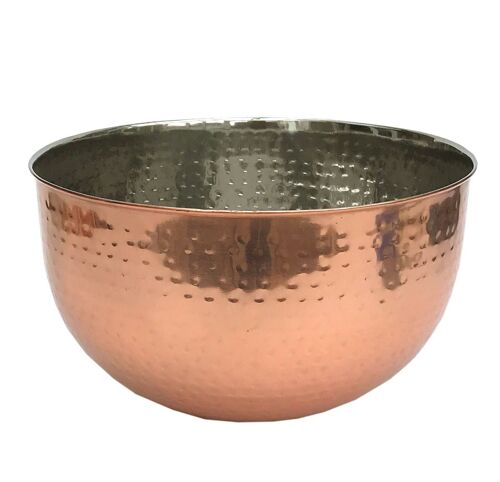 Large Hammered Copper Coloured Bowl