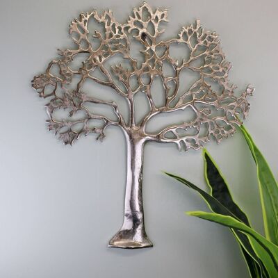Großes Wandschild aus Metall mit Baum des Lebens