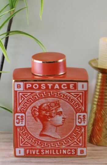 Grand pot de gingembre décoratif pour timbre-poste, orange brûlé 3