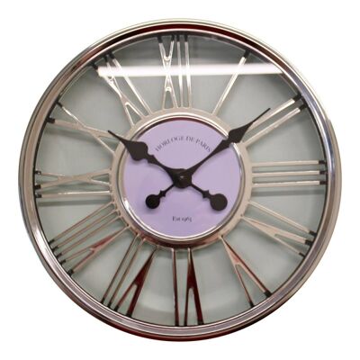 Orologio da parete grande argento 45 cm