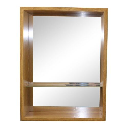 Large Veneered Mirror Shelf Unit, 31x41cm