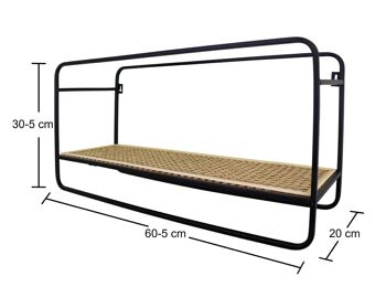Grande étagère murale à suspendre en métal effet tressé 4
