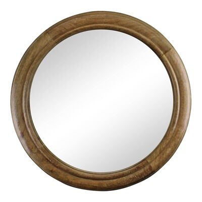 Espejo de pared circular de madera de mango, 53 cm