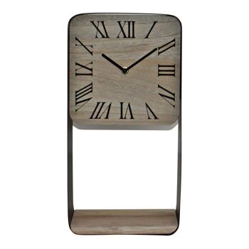 Horloge autoportante en métal avec étagère, 40 cm 1