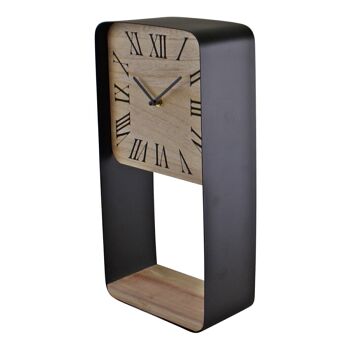 Horloge autoportante en métal avec étagère, 40 cm 2