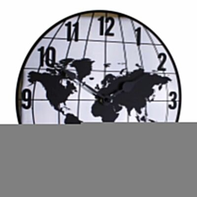 Orologio a Specchio Con Mappa Del Mondo Design 30cm