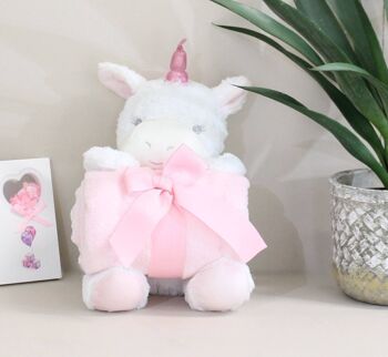 New Baby Licorne Blanche Teddy & Jeté Rose 4