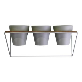 Étagère triple pour pots de fleurs, vert 1