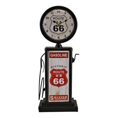 Horloge de pompe à essence rétro, noire, 13 x 34 cm