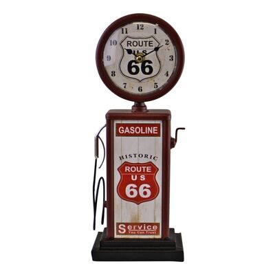 Reloj Retro con Bomba de Gasolina, Rojo 13x34cm