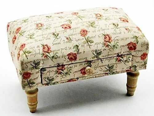 Roses Design Footstool With Drawer