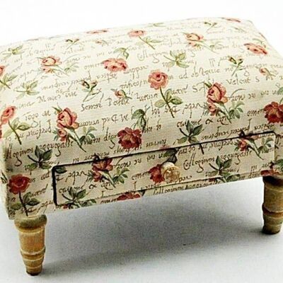 Roses Design Footstool With Drawer