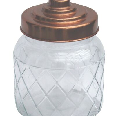 Round Glass Jar With Copper Lid - 5.5 Inch