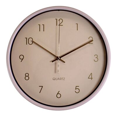 Reloj De Pared Redondo En Rosa Viejo 25cm