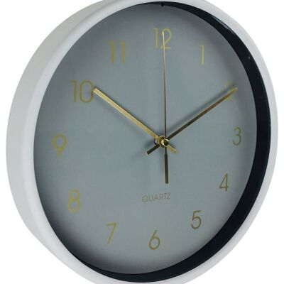 Round Wall Clock In Grey 25cm