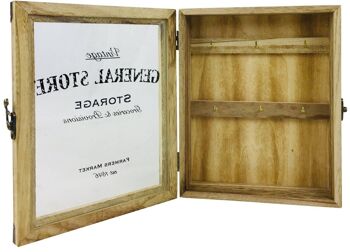 Boîte à clés de magasin général rustique en bois 3
