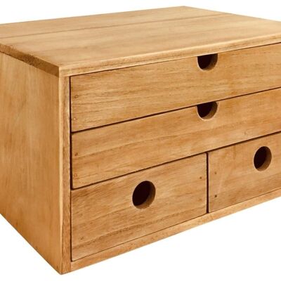 Organisateur de rangement rustique en bois massif 33 cm