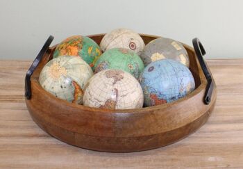 Set de 2 bols en bois de manguier avec anses en métal 4
