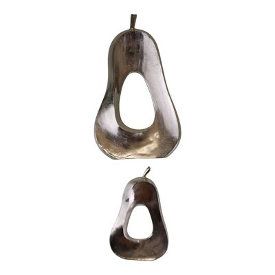 Set of 2 Silver Metal Wall Hanging Art, Pears