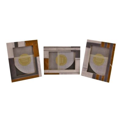 Set mit 3 Bilderrahmen mit abstraktem Design, 12,7 x 17,8 cm