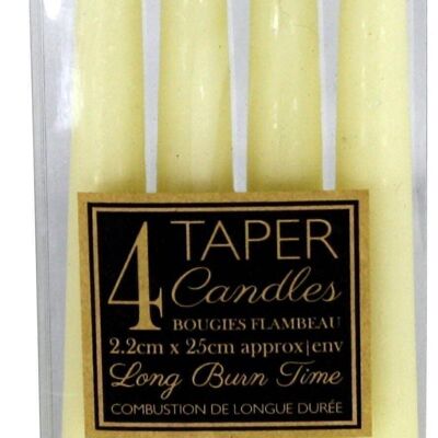 Set Of 4 Ivory Taper Candles