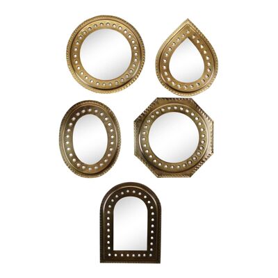 Set of 5 Gold Coloured Decorative Mirrors