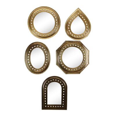 Lot de 5 miroirs décoratifs dorés