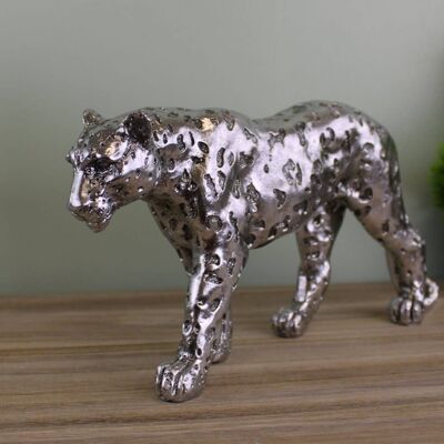Silbernes Leoparden-Ornament klein