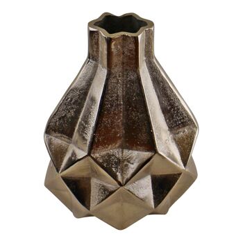 Vase à motif géométrique en métal argenté, 31 cm 2
