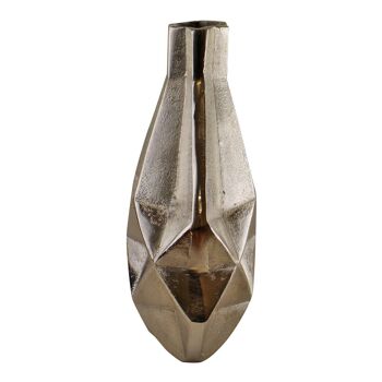 Vase à motif géométrique en métal argenté, 31 cm 3