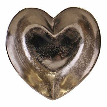 Bol décoratif en forme de coeur en métal argenté 2