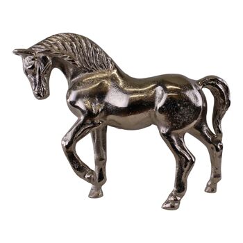 Ornement de cheval en métal argenté, 23 cm de haut 1