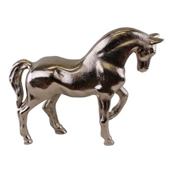 Ornement de cheval en métal argenté, 23 cm de haut 2