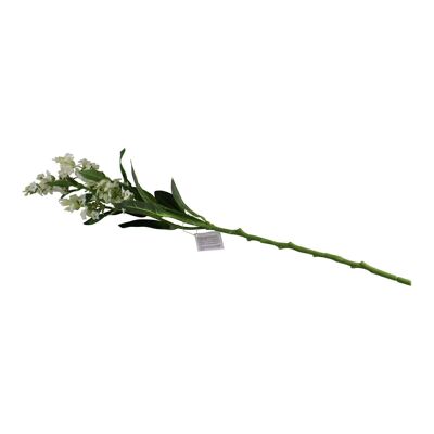 Spray singolo alla lavanda, fiori color crema, 63 cm