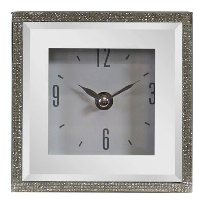 Small Freestanding Mirrored and Jewelled Table Clock