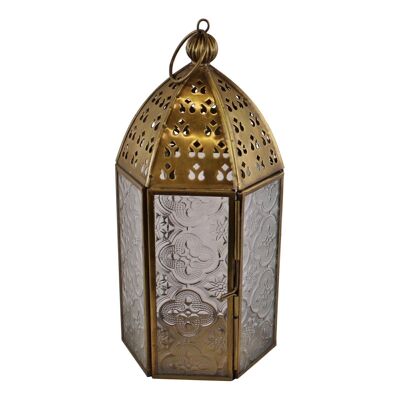 Small Gold Metal Moroccan Style Kasbah Candle Lantern