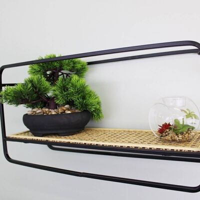 Small Wall Hanging Shelf Unit in Metal Weave Effect