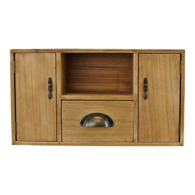Mueble pequeño de madera con armarios, cajón y balda