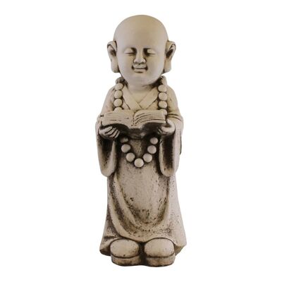 Stone Effect Garden Ornament, Monk Reading