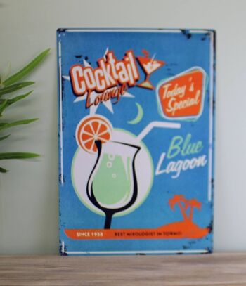 Enseigne en Métal Vintage - Blue Lagoon Cocktail Lounge 2