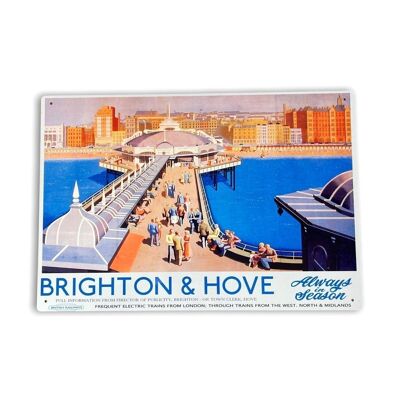 Vintage Metal Sign - British Railways Retro Advertising, Brighton & Hove